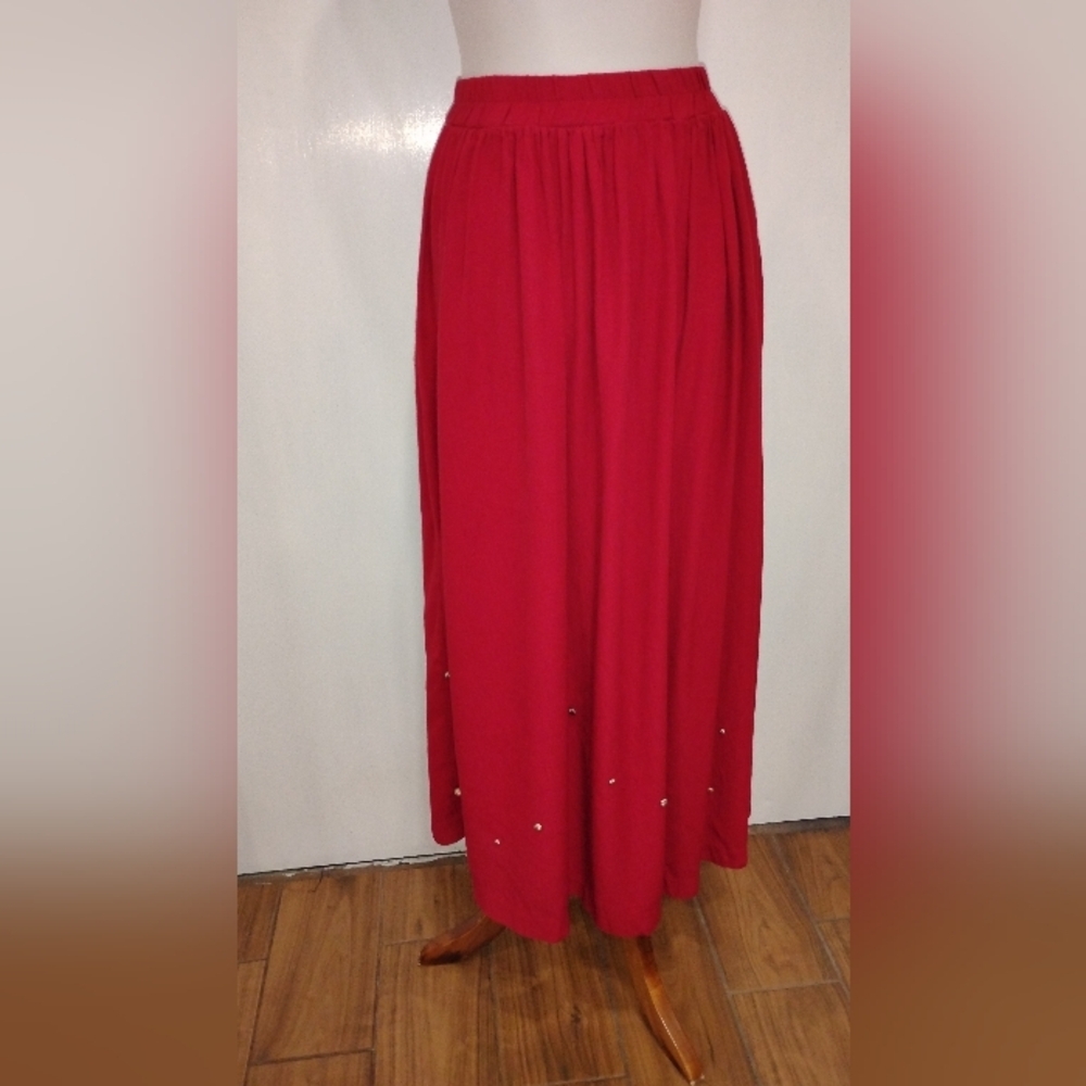 WESTERN STYLE STUDDED MAXI SKIRT